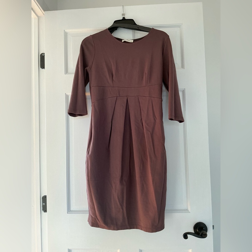 Hello MIZ maternity Long Sleeve Plum Dress
